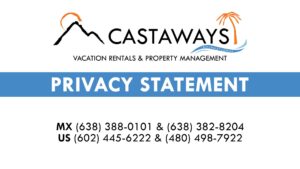 Rocky Point Privacy Statement - Castaways Puerto Peñasco, Mexico Arizona USA Website Cover